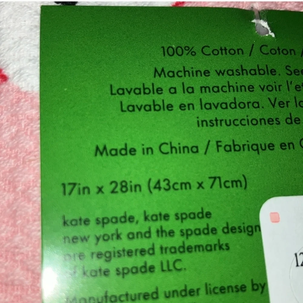 Kate Spade Set of 2 Dish Towels with Red Apple Design NWT